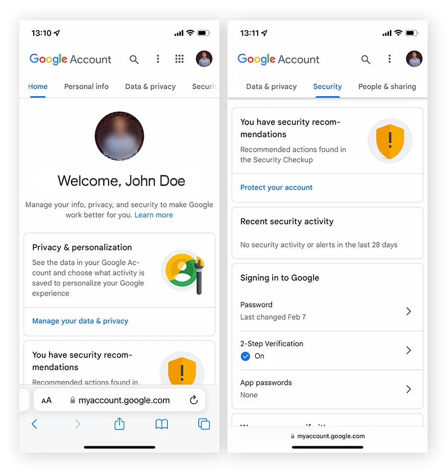 在 iOS 上设置 Google 帐户的 GoogleAuthenticator。